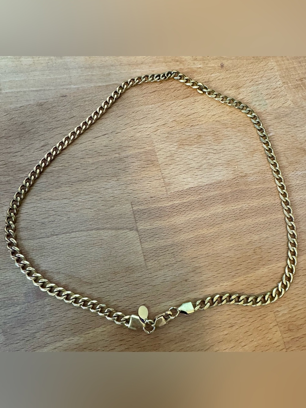 HelloIce Gold Tone Cuban Curb Link Chain Necklace 20” Stainless Steel Men’s